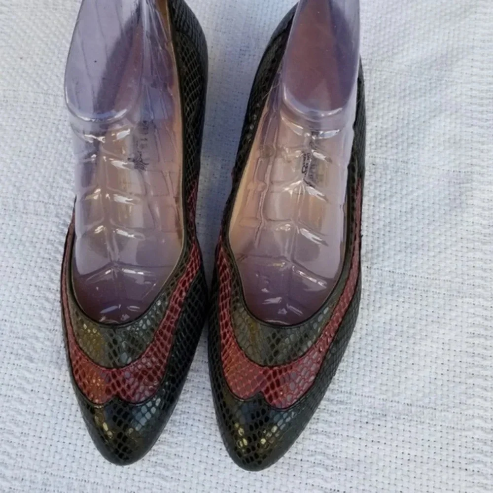 Vintage Camille Unglik snakeskin Flats‎ 9